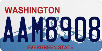 WA license plate AAM8908