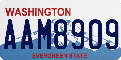 WA license plate AAM8909