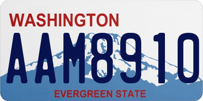 WA license plate AAM8910