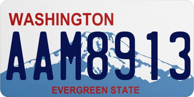 WA license plate AAM8913