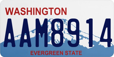 WA license plate AAM8914