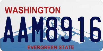 WA license plate AAM8916