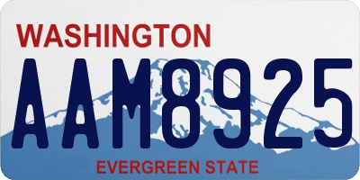 WA license plate AAM8925