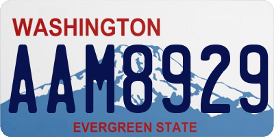 WA license plate AAM8929