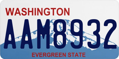 WA license plate AAM8932