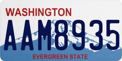 WA license plate AAM8935