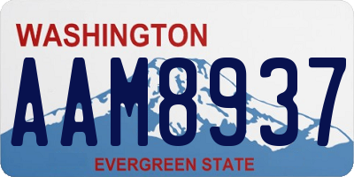 WA license plate AAM8937