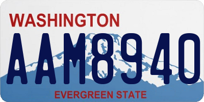 WA license plate AAM8940