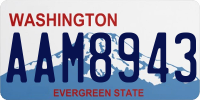 WA license plate AAM8943