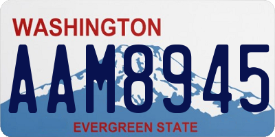 WA license plate AAM8945