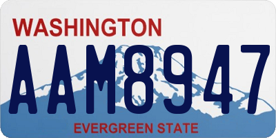 WA license plate AAM8947