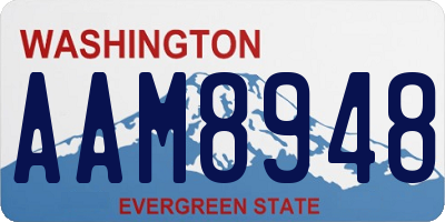 WA license plate AAM8948