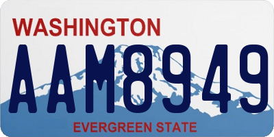 WA license plate AAM8949