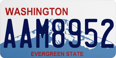 WA license plate AAM8952