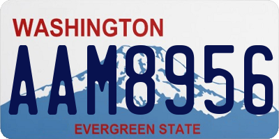 WA license plate AAM8956