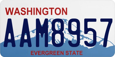 WA license plate AAM8957