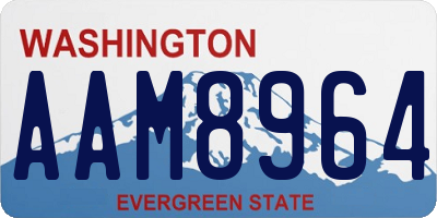 WA license plate AAM8964