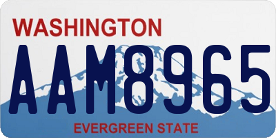WA license plate AAM8965