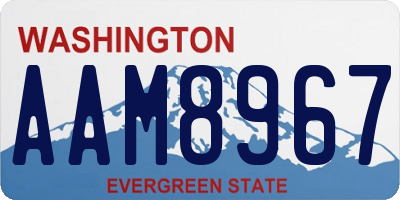 WA license plate AAM8967