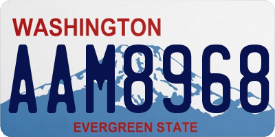 WA license plate AAM8968