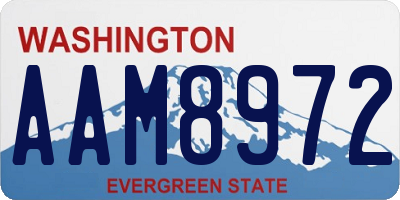 WA license plate AAM8972
