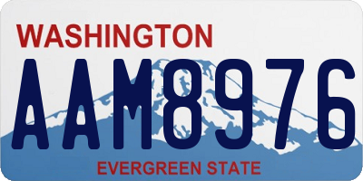 WA license plate AAM8976