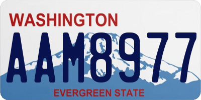 WA license plate AAM8977