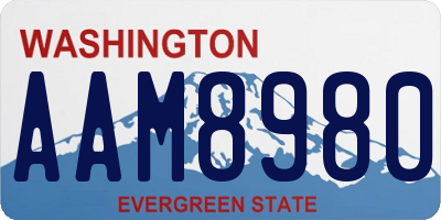WA license plate AAM8980