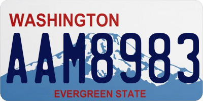 WA license plate AAM8983