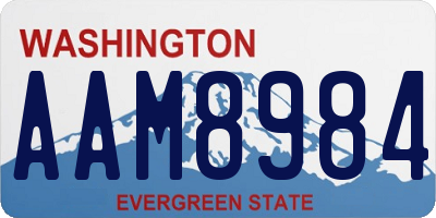 WA license plate AAM8984
