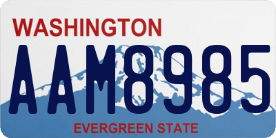 WA license plate AAM8985