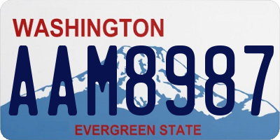 WA license plate AAM8987
