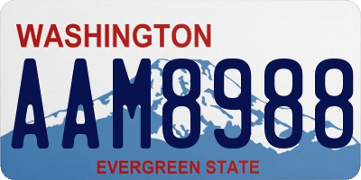 WA license plate AAM8988