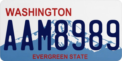 WA license plate AAM8989