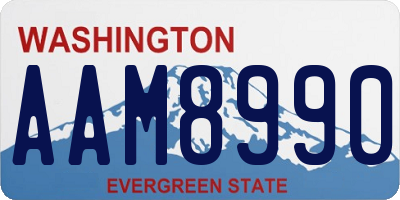 WA license plate AAM8990