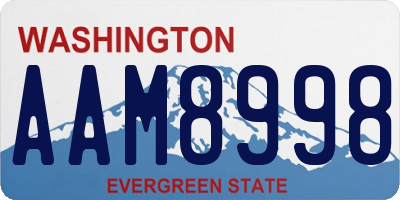 WA license plate AAM8998