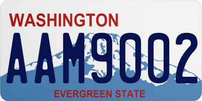 WA license plate AAM9002