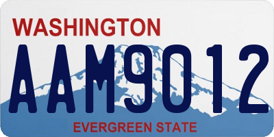 WA license plate AAM9012