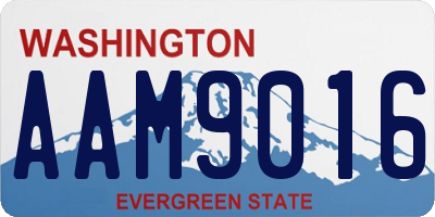 WA license plate AAM9016