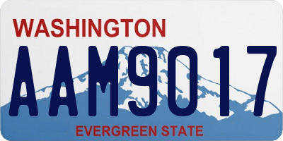 WA license plate AAM9017