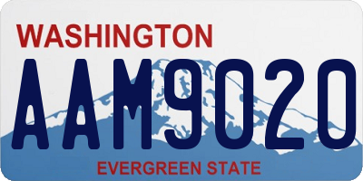 WA license plate AAM9020