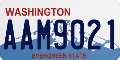 WA license plate AAM9021