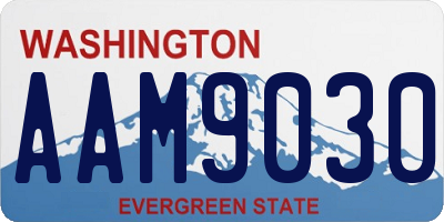 WA license plate AAM9030