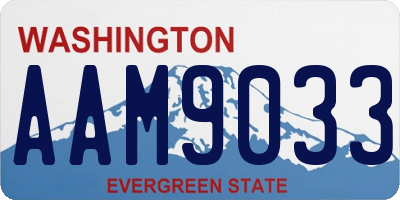 WA license plate AAM9033