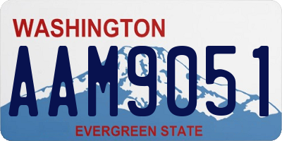 WA license plate AAM9051