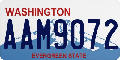 WA license plate AAM9072