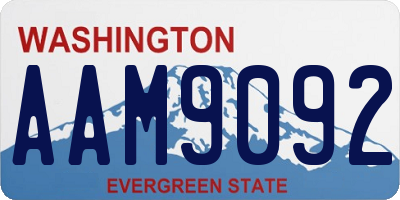 WA license plate AAM9092