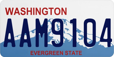 WA license plate AAM9104