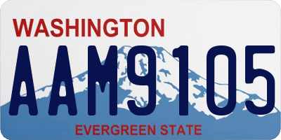 WA license plate AAM9105