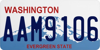 WA license plate AAM9106